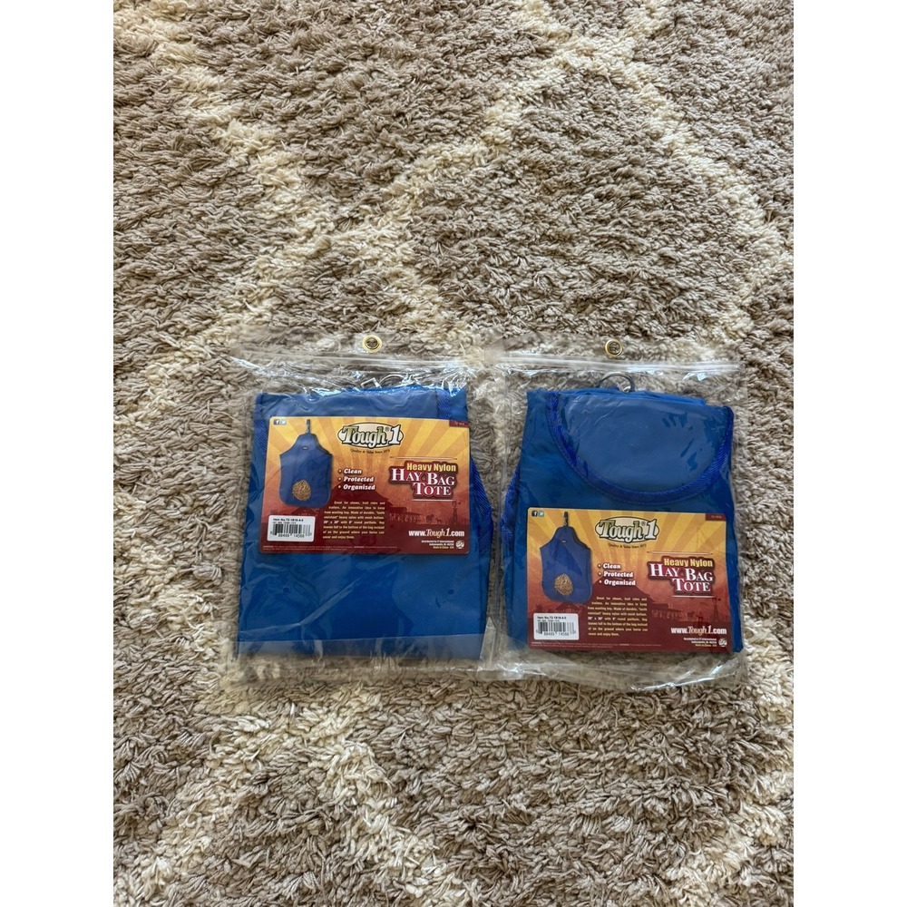 Tough 1 Heavy Nylon Hay Bag Tote Royal Blue Set of 2 Horse Feeder 72-1816-4-0